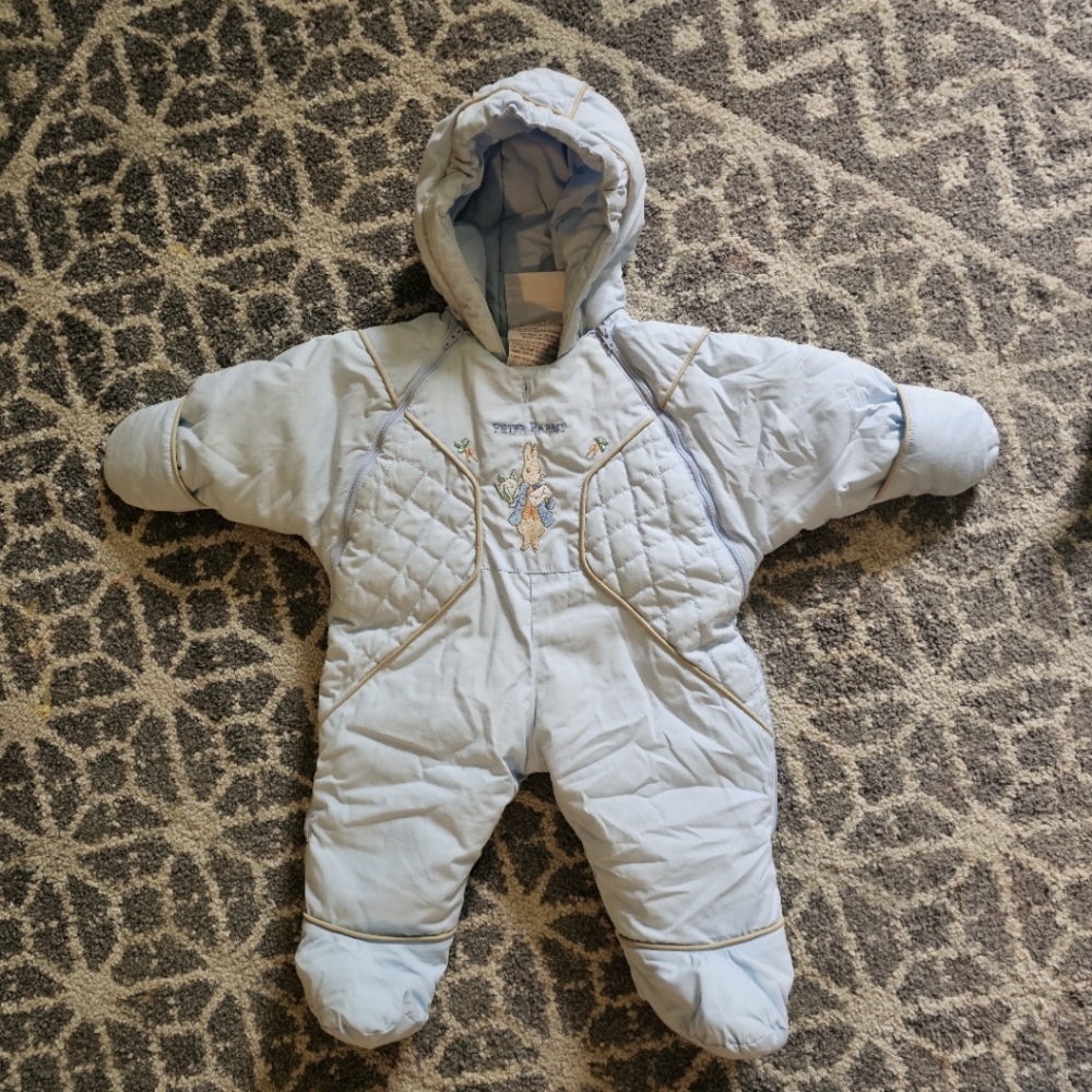 Peter Rabbit Beatrix Potter Vintage Quiltex Snowsuit 80s 90s Size 6 Months
